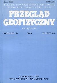 Przegląd Geofizyczny Rocznik LIV 2009 Zeszyt 3-4