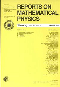 Reports on Mathematical Physics 62/2 2008